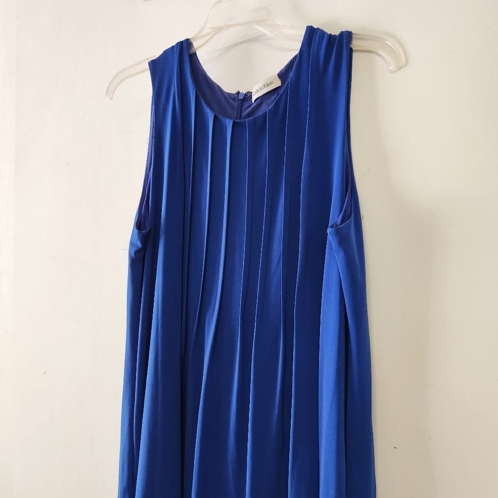 Calvin Klein blue midi dress size Large with pockets - Picture 10 of 11